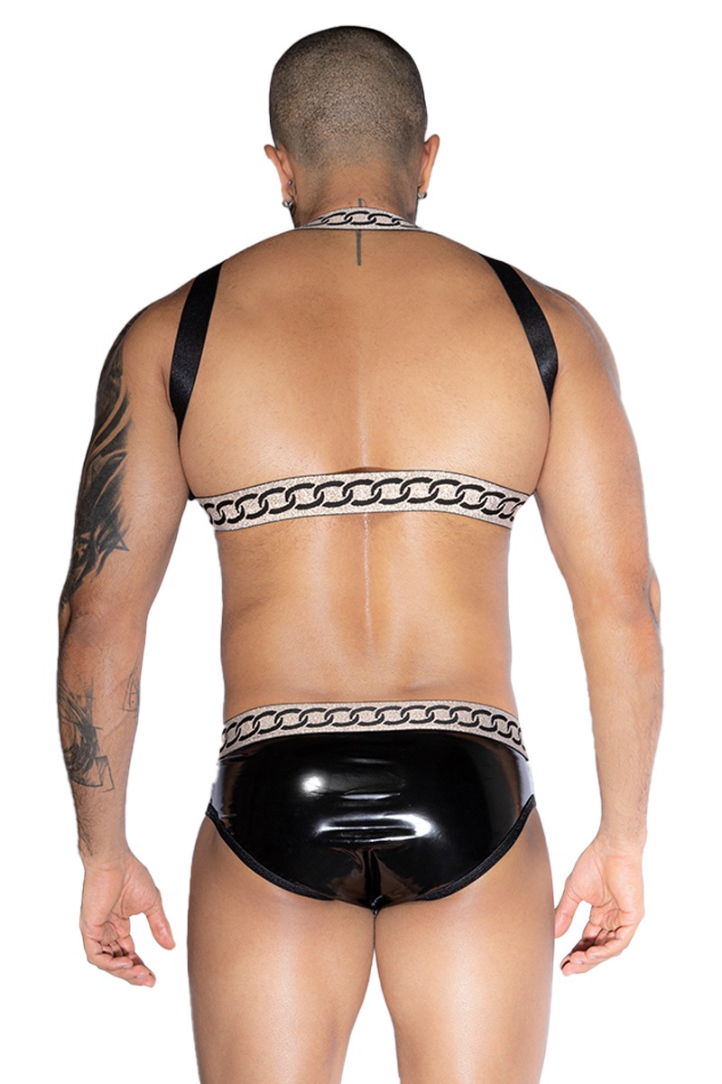 Ensemble sexy pour homme deux pièces noir et blanc - J Lingerie – Image 2