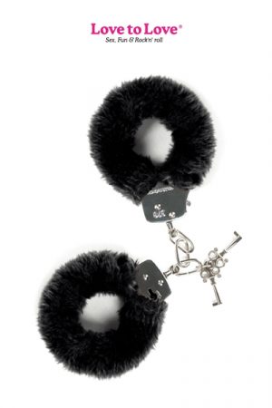 Menottes fourrure Attach me Noir